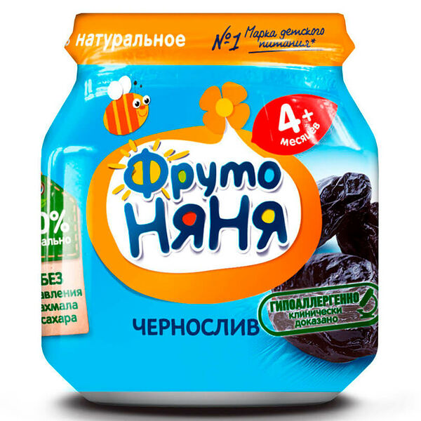 Пюре ФрутоНяня 100г чернослив гипоаллергенное с 4 месяцев
