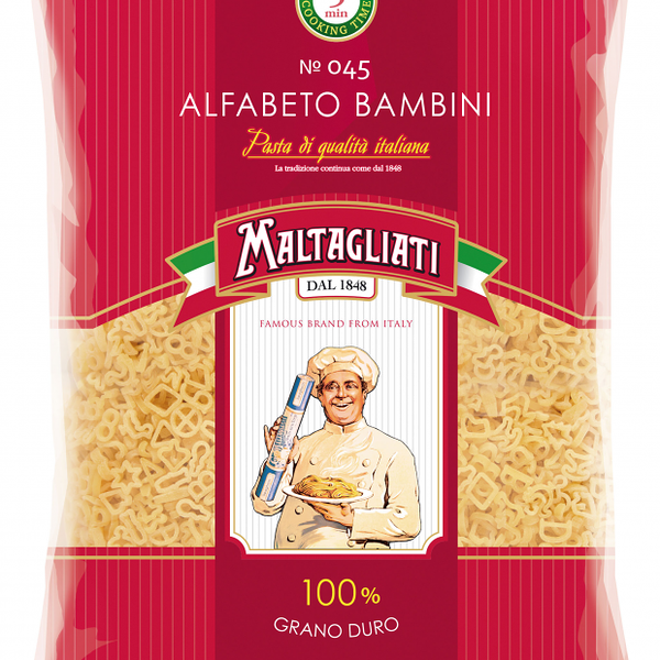 Макаронные изделия Maltagliati Alfabeto Bambini Алфавит №045 450г
