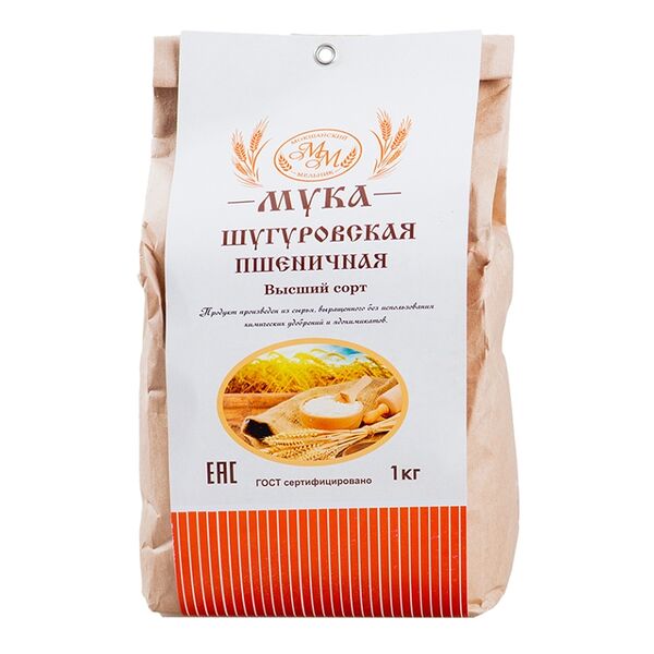 Мука пшеничная из шугуровского зерна, «Мокшанский мельник», 1 кг, Россия