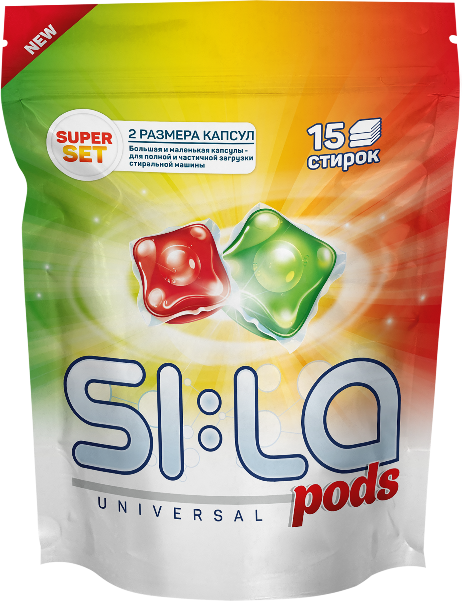 

Капсулы для стирки SI:LA Pods superset, 15 шт.