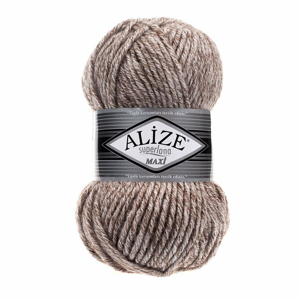 Пряжа ALIZE 'Superlana maxi' 100гр. 100м. (75% акрил, 25%шерсть) ТУ(803 молочно-коричневый жаспе)