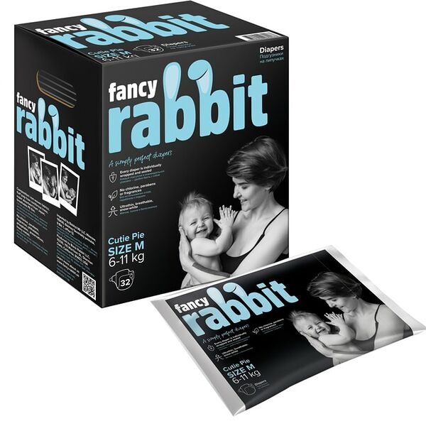 Подгузники Fancy Rabbit на липучке М 6-11кг 32шт
