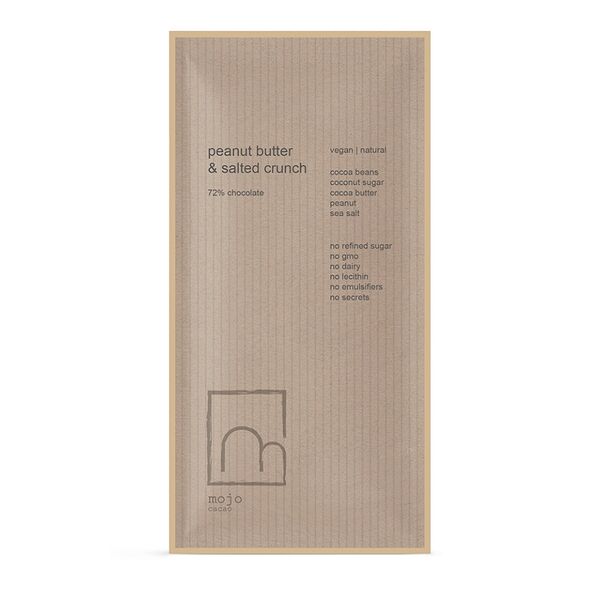 Шоколад горький Mojo Cacao с пастой арахис 72 % какао