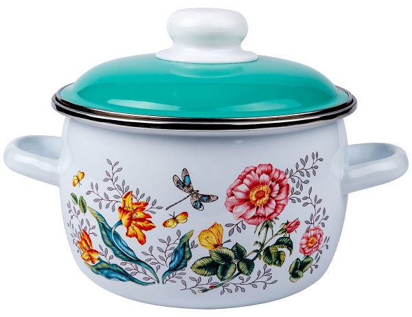 Кастрюля Actuel эмалированная Les fleurs, 3 л