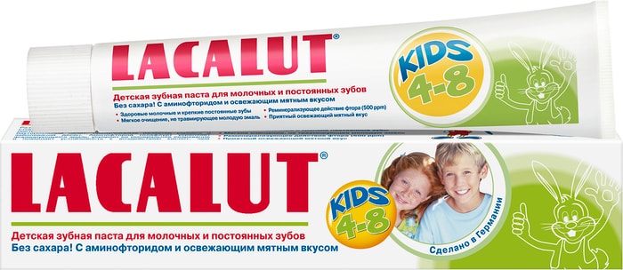 

Зубная паста Lacalut Kids детская 4-8 лет мята 50 мл