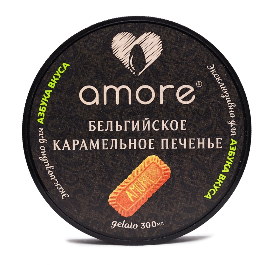 

Мороженое Amore Молочное Бельгийское Карамельное Печенье, 300 мл