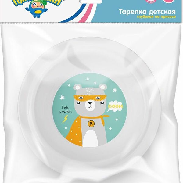 Тарелка Пластишка детская глубокая на присосе с 4 месяцев