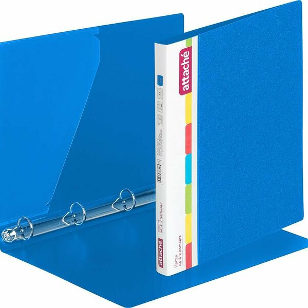 Папка на 4-х кольцах пласт. 25/32мм А4 ATTACHE F504/07 синяя Ро