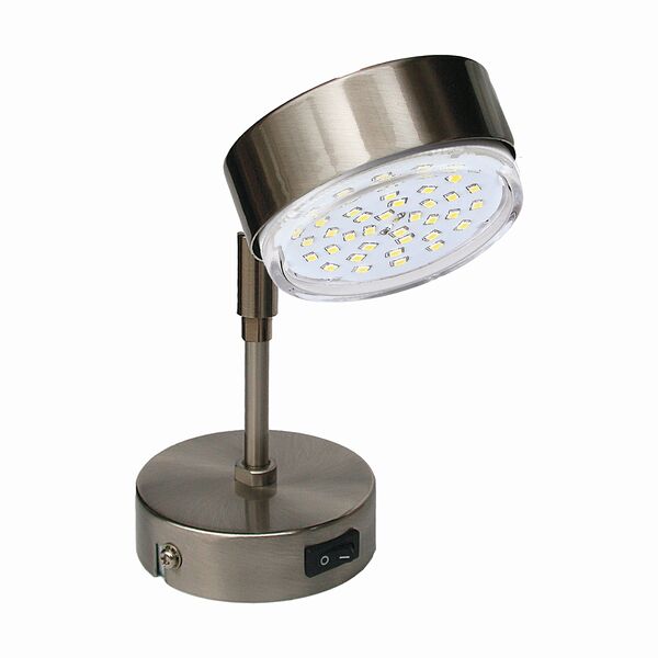 Светильник накладной ECOLA поворотный на среднем кронштейне, GX53, сатин, хром, 210х80 мм