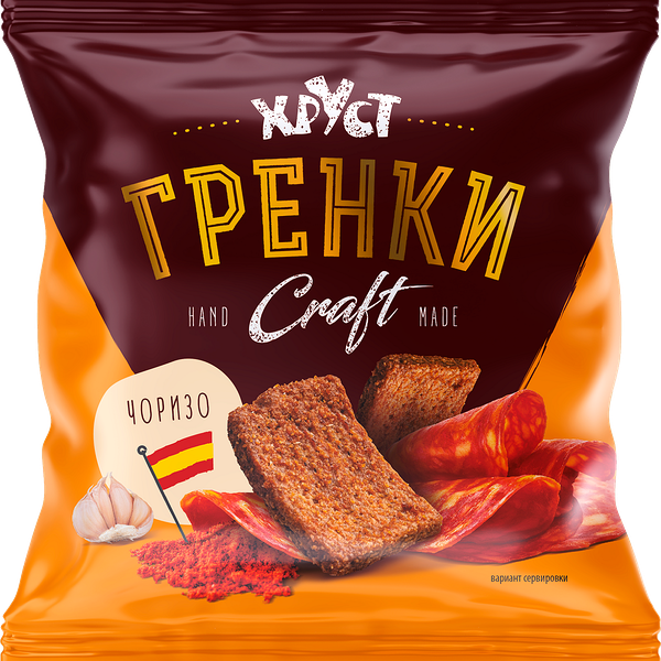 Гренки Хруст Craft ржано-пшеничные чоризо