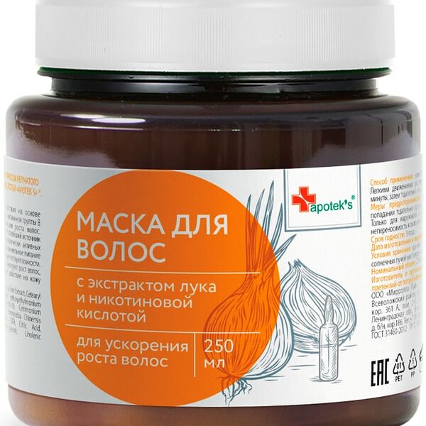 Маска для волос Apotek's с экстрактом репчатого лука и никотиновой кислотой 250мл