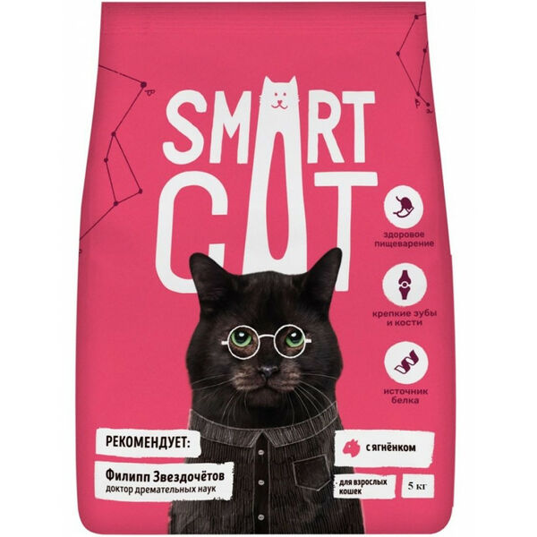 Smart Cat Smart Cat для взрослых кошек, с ягнёнком 400 г