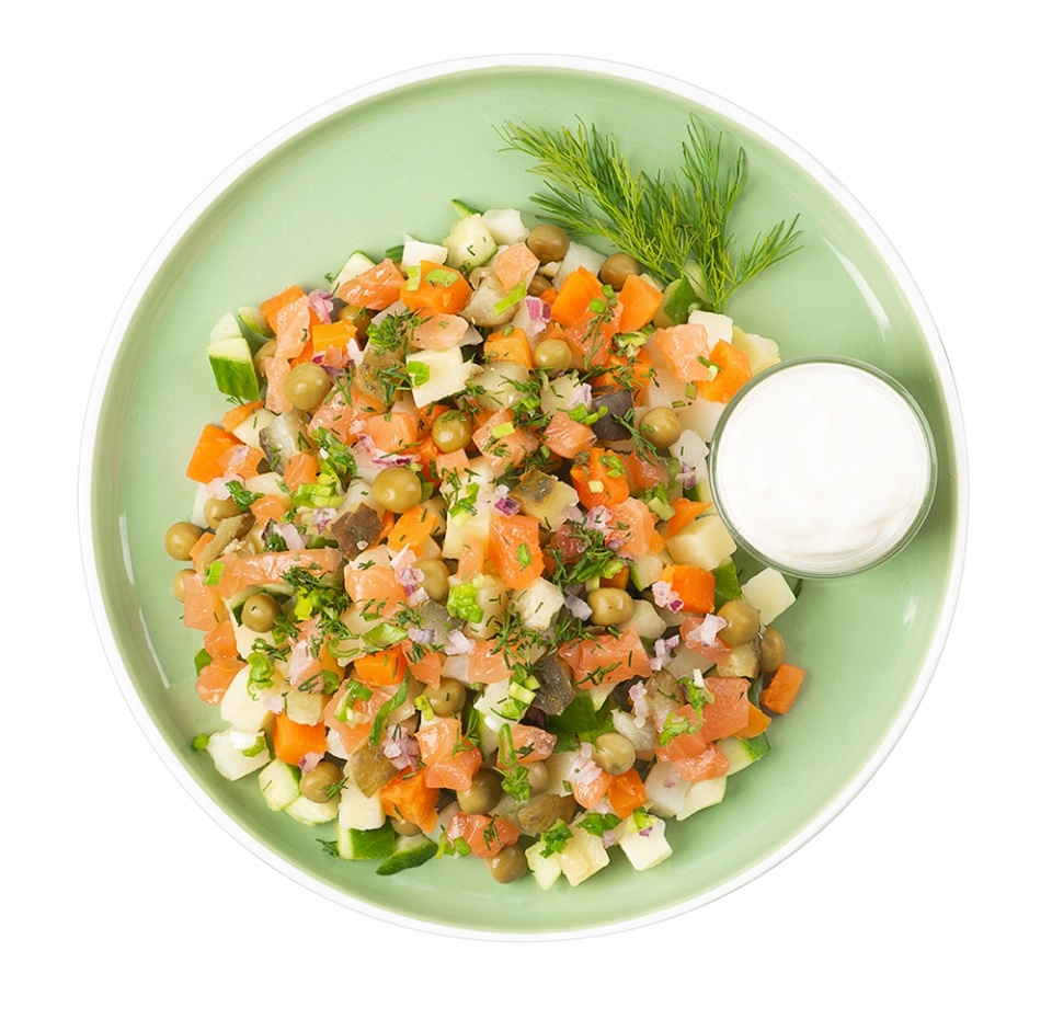 

Салат Оливье с лососем от бренд-шефа АВ вес