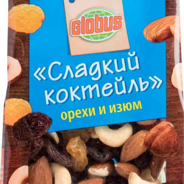 Смесь орехи и изюм Глобус Сладкий коктейль