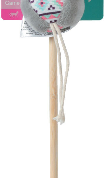 Zolux удочка-дразнилка для кошек с кошачьей мятой мяч талисман 40 см., Серый