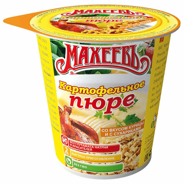 Картофельное пюре со вкусом курицы и с сухариками ТМ Махеевъ