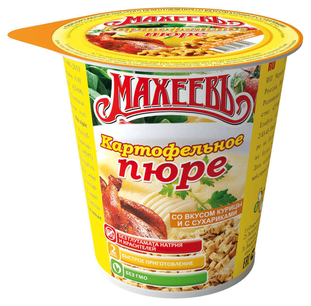 

Картофельное пюре Махеевъ со вкусом курицы и с сухариками 40 г