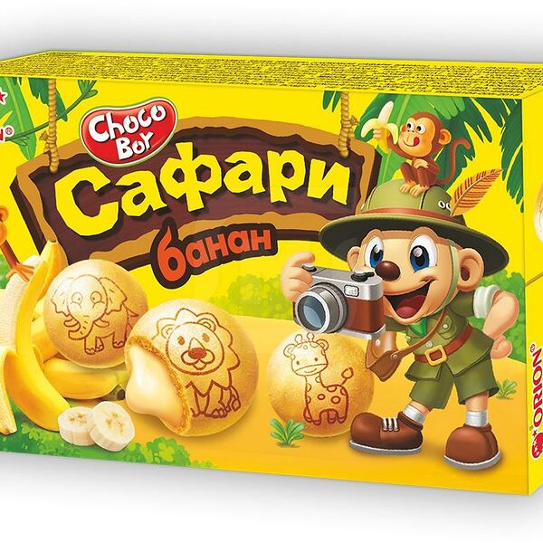 Печенье Orion Сhocoboy Safari Banana затяжное с глазурью
