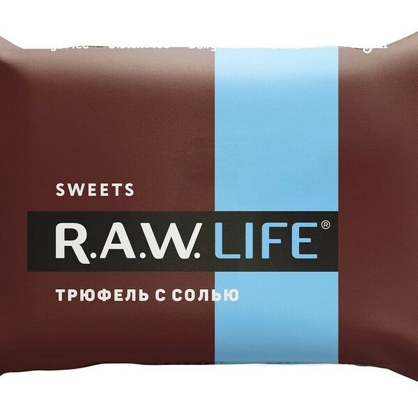 Конфета шоколадно-фруктовая R.A.W.Life Sweets Трюфель с гималайской солью