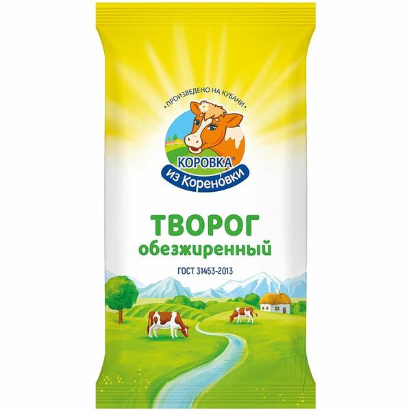 Творог Коровка из Корёновки обезжиренный, 180г