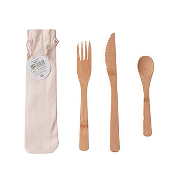 Набор из столовых приборов Pebbly (вилка,нож,ложка) в хлопковом мешке 1 набор Франция