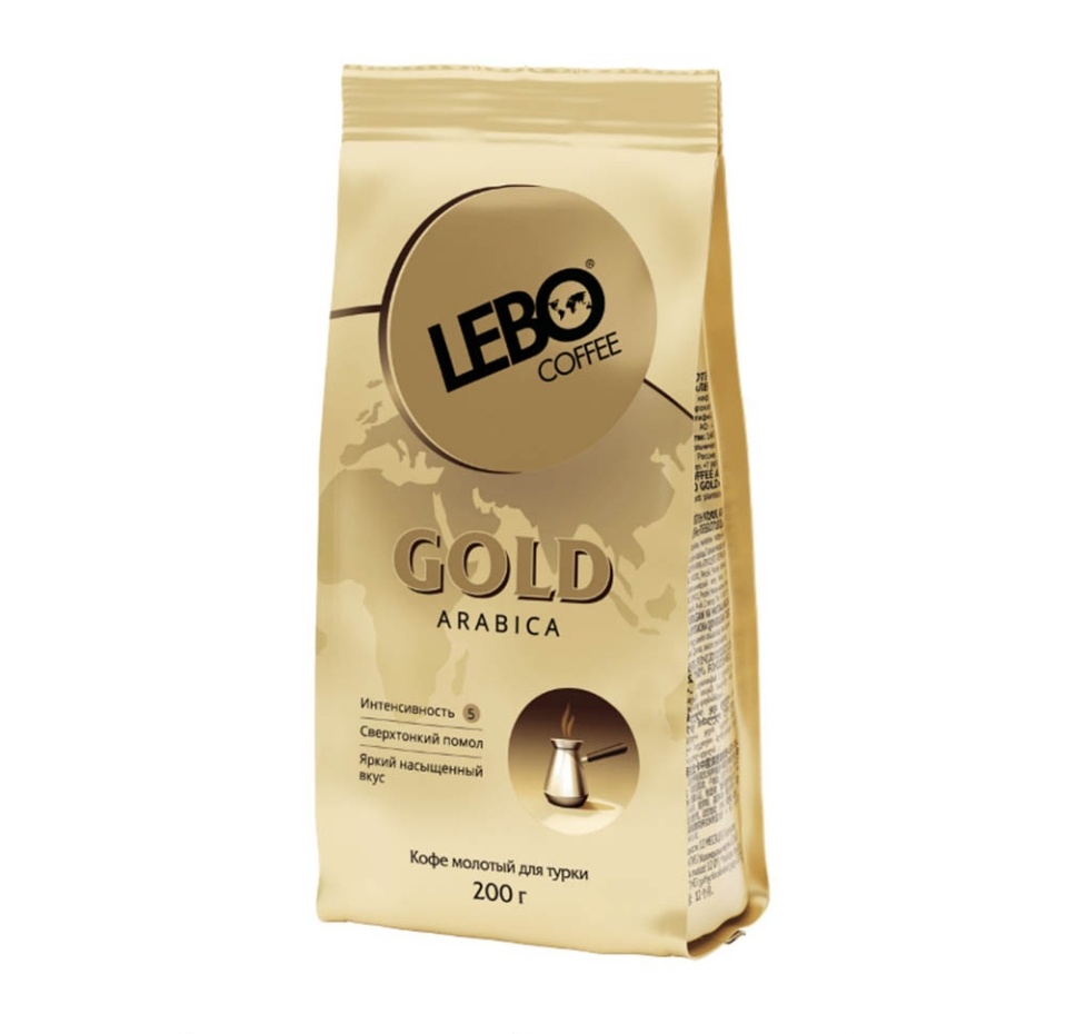 

Кофе молотый Lebo Gold Arabica для турки средней обжарки 200 г