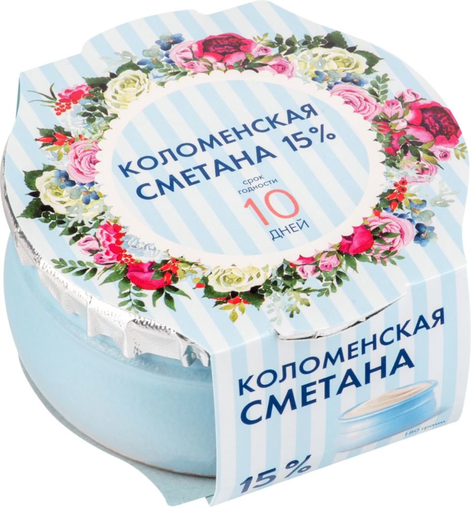 

Сметана Коломенская термостатная 15% 180 г