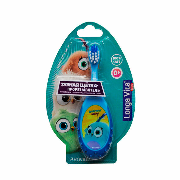 Детская зубная щетка-прорезыватель Longa Vita Angry Birds Hatchlings 0+ 1 шт цвет в ассортименте