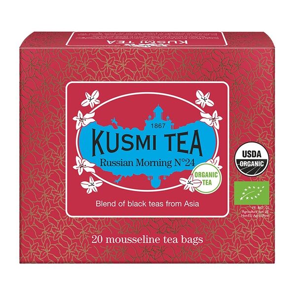 Чай чёрный Russian Morning № 24 Organic пакетированный, Kusmi Tea, 20 шт. по 2 г
