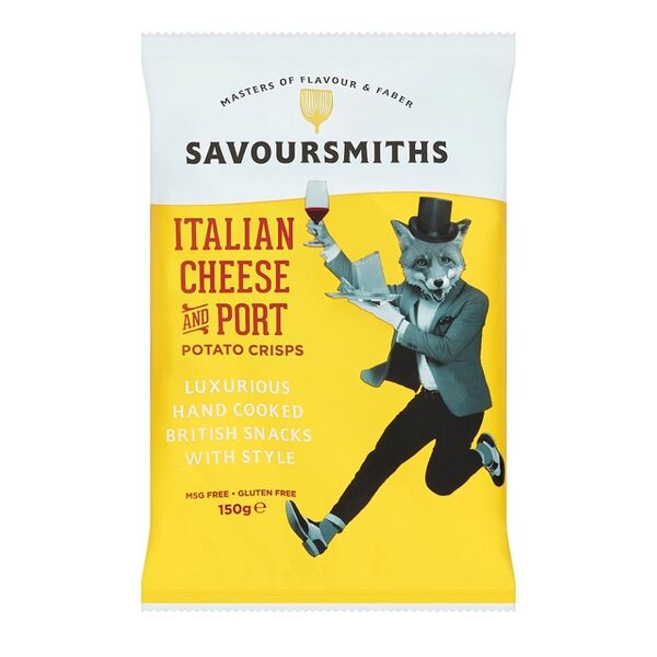 Чипсы картофельные со вкусом итальянского сыра и портвейна (без глютена), Savoursmiths, 150 г, Великобритания