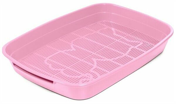 Туалет Gamma Леопольд с сеткой малый розовый для кошек 34*26*5 см