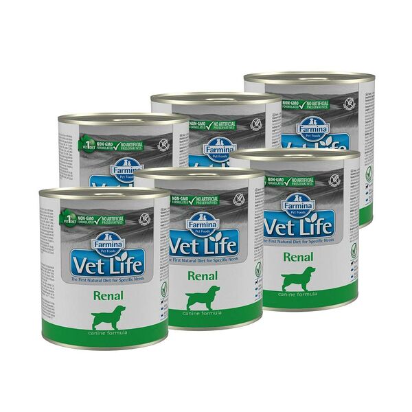 Корм для собак FARMINA Vet Life Renal при почечной недостаточности паштет банка 300г (упаковка - 6 шт)