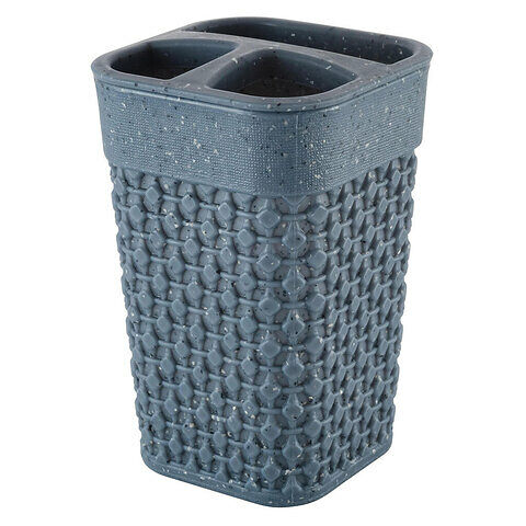 Подставка д/зубных щеток Plast Team Stone 74х74х113мм темный камень