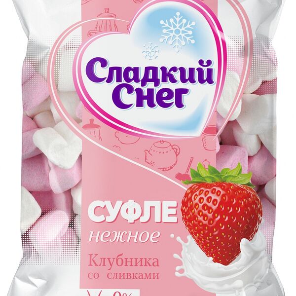 Суфле Сладкий Снег нежное клубника со сливками 85 г