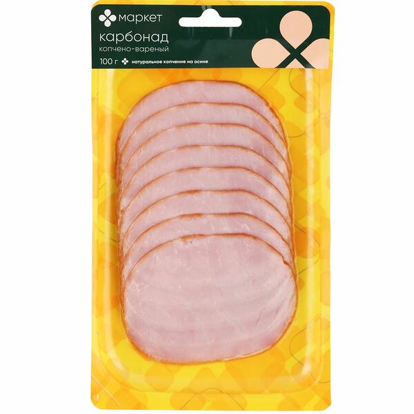 Карбонад из свинины копчено-вареный Маркет, 100г