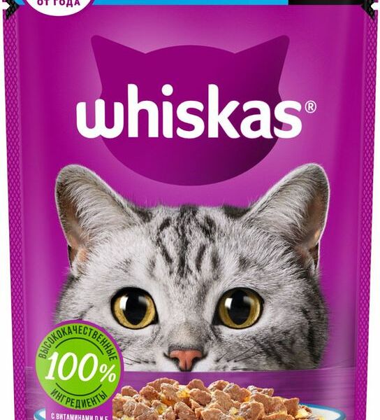 Влажный корм Whiskas желе лосось для кошек 75г
