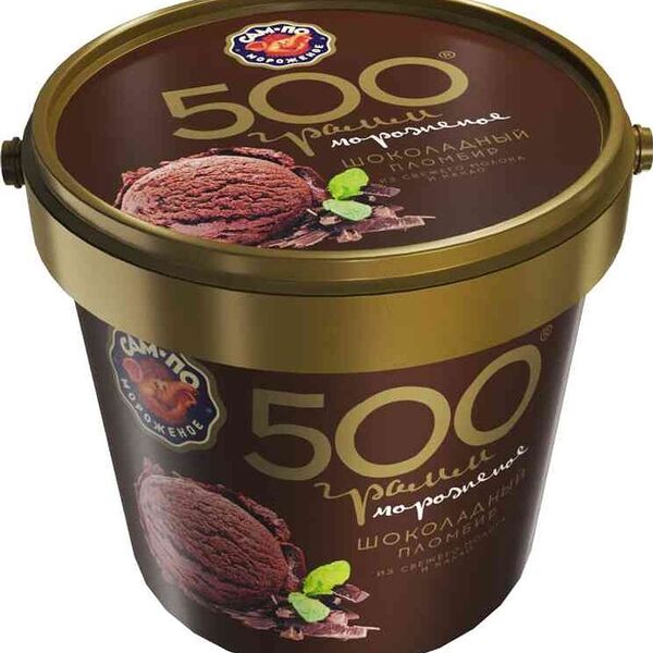 Мороженое пломбир Сам-По шоколадное, 500г