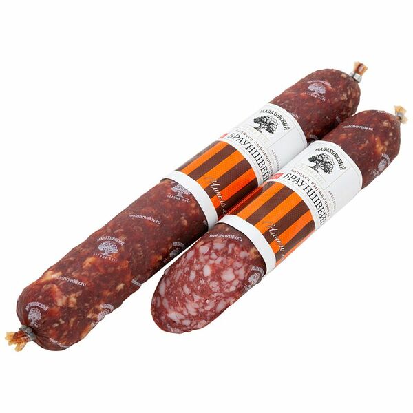 Колбаса сырокопчёная Малаховский Брауншвейгская вес