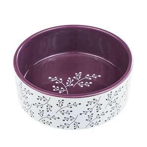 Миска для собак Petmax, цвет: белый/ягодный, керамика, 0,76л 16см