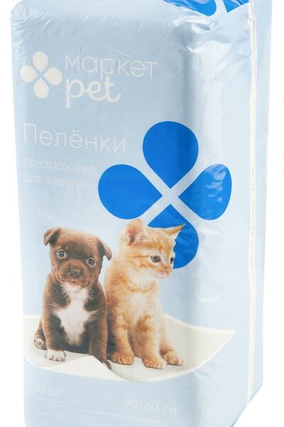 Пеленки для животных Маркет Pet впитывающие одноразовые 90*60см 10шт
