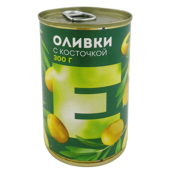 Оливки Европа с косточкой 300г