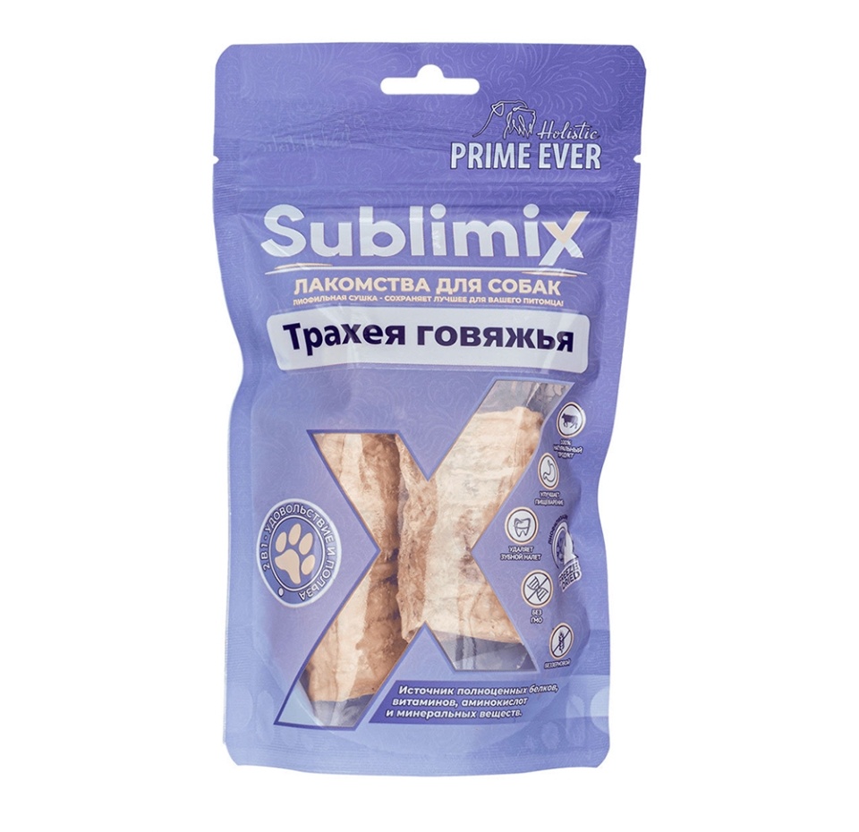 

Лакомство для собак Prime Ever Sublimix Трахея говяжья 50г