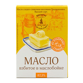 Масло сладко-сливочное Макларин Деревенское традиционное 82.5%
