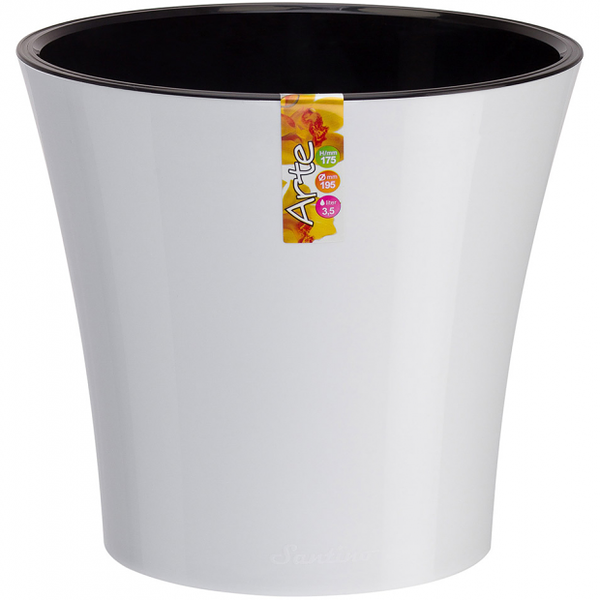 Горшок Арте белый-черный 5 л ТМ Santino (Сантино)