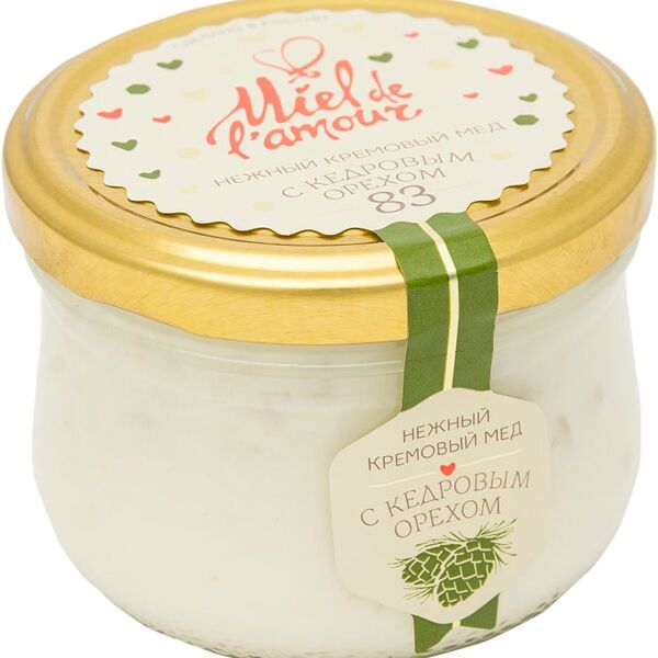 Мед Miel de Lamour Кремовый с кедровым орехом 250г
