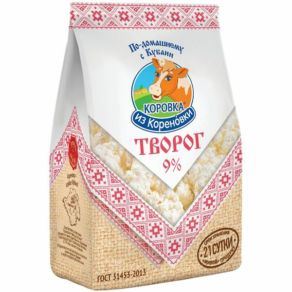 Творог Коровка Из Кореновки 9%, 300г