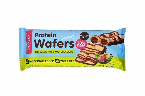 Батончик вафельный двойной Chikalab Protein Wafers Шоколадно-ореховый десерт