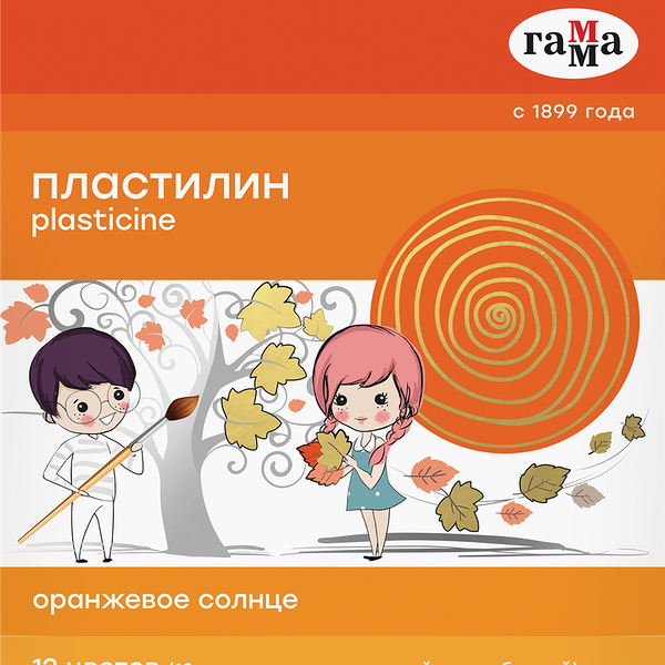 Пластилин ГАММА Оранжевое солнце, 12 цветов