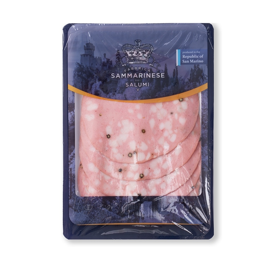 

Колбаса Fabrica Sammarinese Dei Salumi вареная Мортаделла с/н Мга 100 г