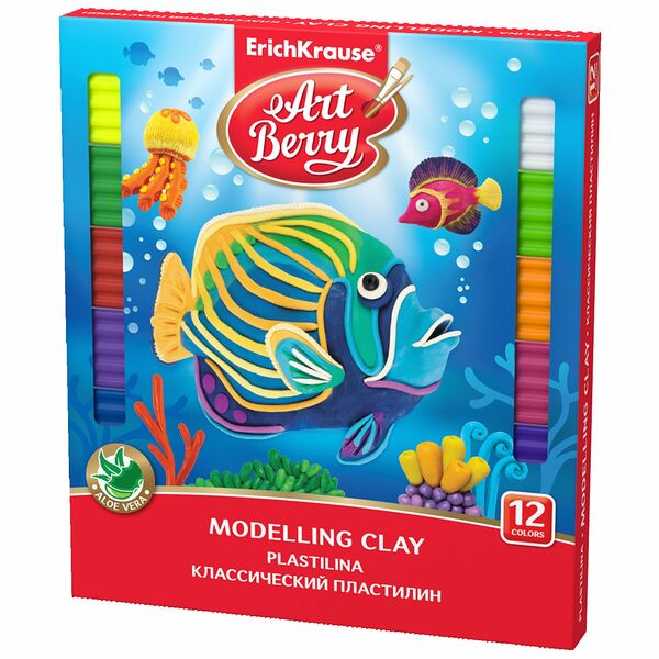 Пластилин Artberry с алоэ 12 цветов со стеком